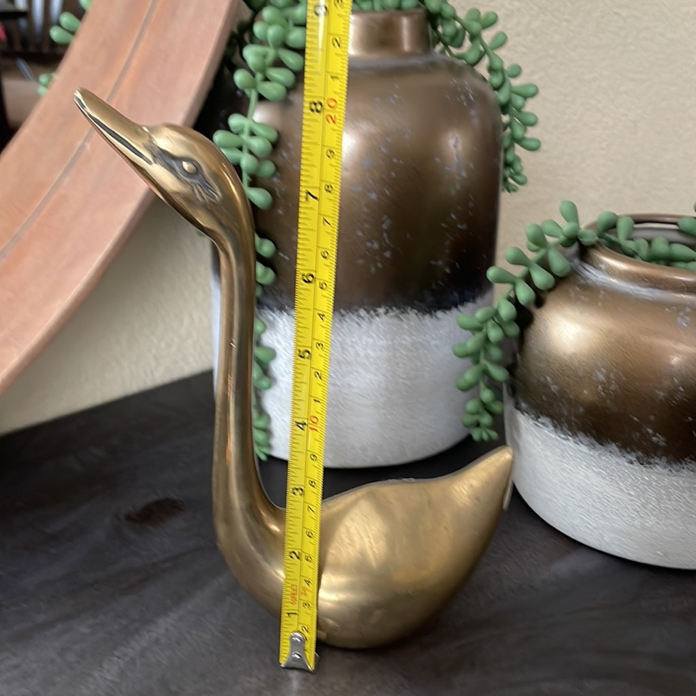 Vintage Set Of 4 Solid Brass Swans - Picture 3 of 11